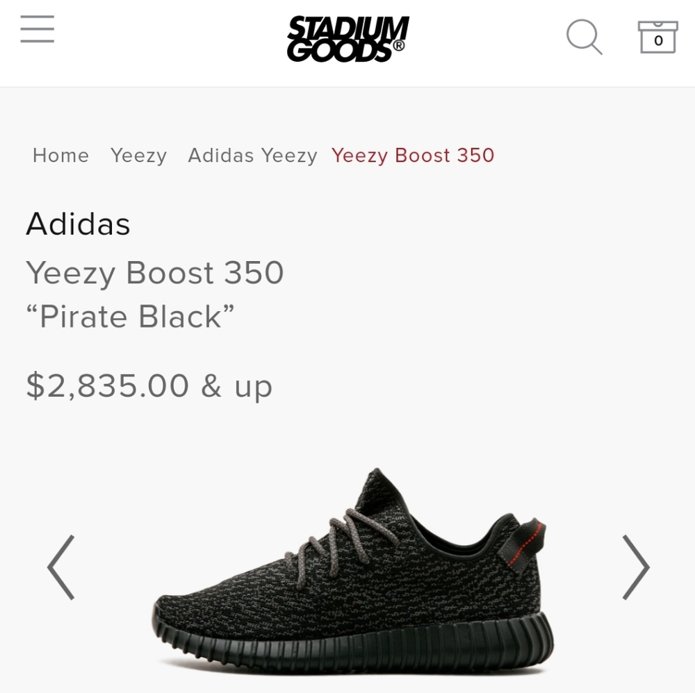 ADIDAS YEEZY 350 PIRATE BLACK ORIGINALS 2015
